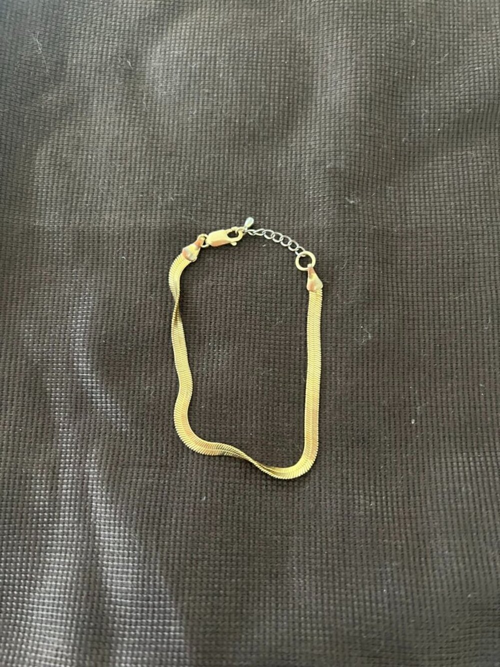 Gold Tone Flat Detailed Chain Bracelet Minimalist Fashion Luxury Jewelry Unisex